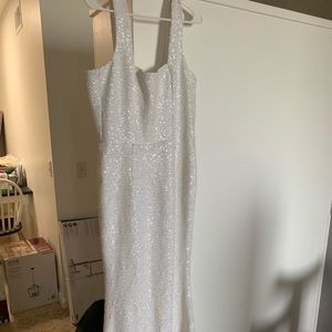 Dress the Population white sequin dress